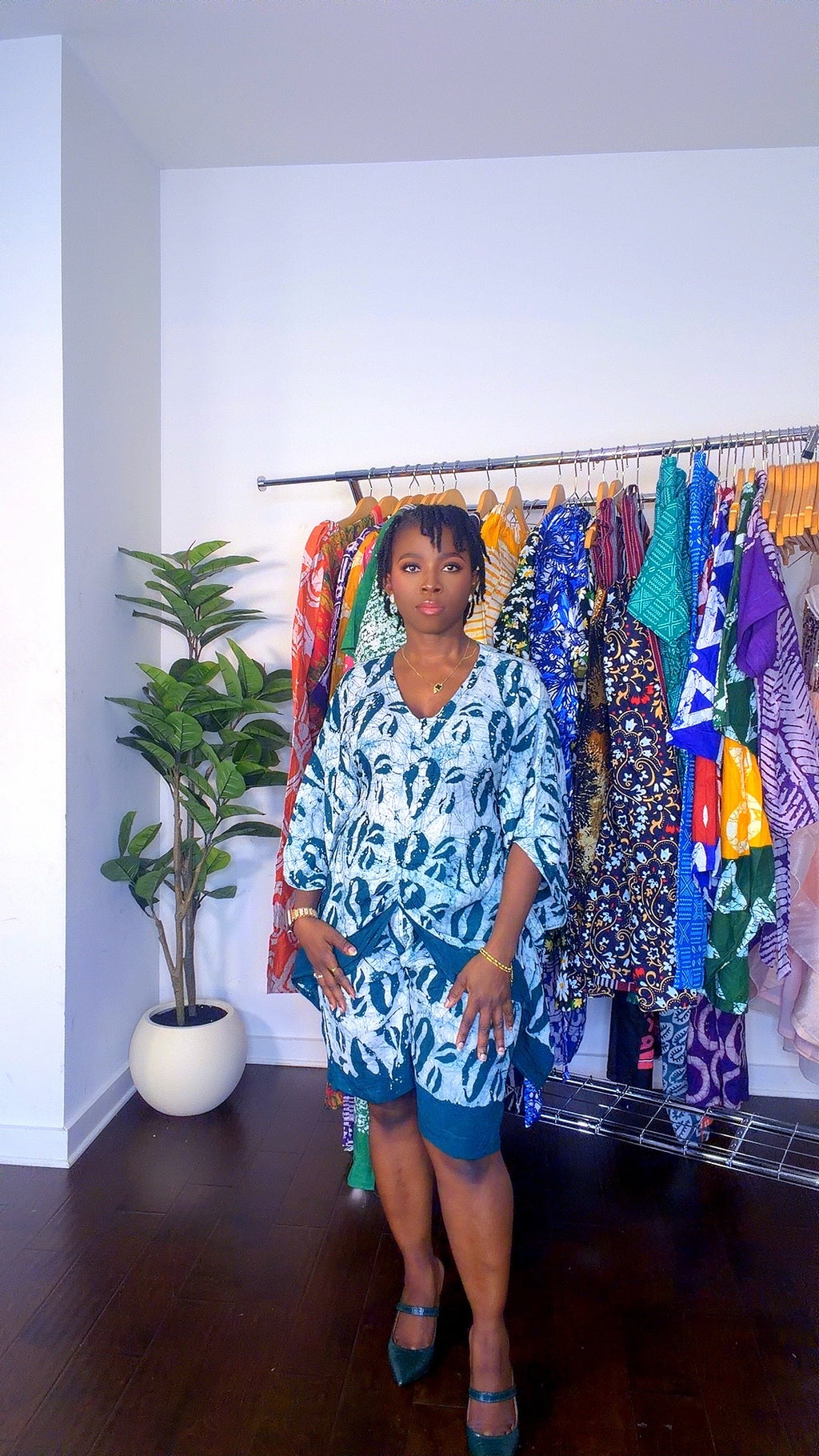 Adire crepe set- shorts